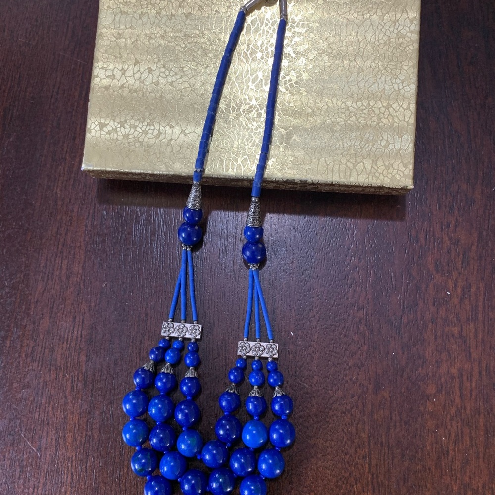 Chic Royal Blue Beaded Necklace